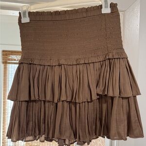 Brown Tiered Skirt